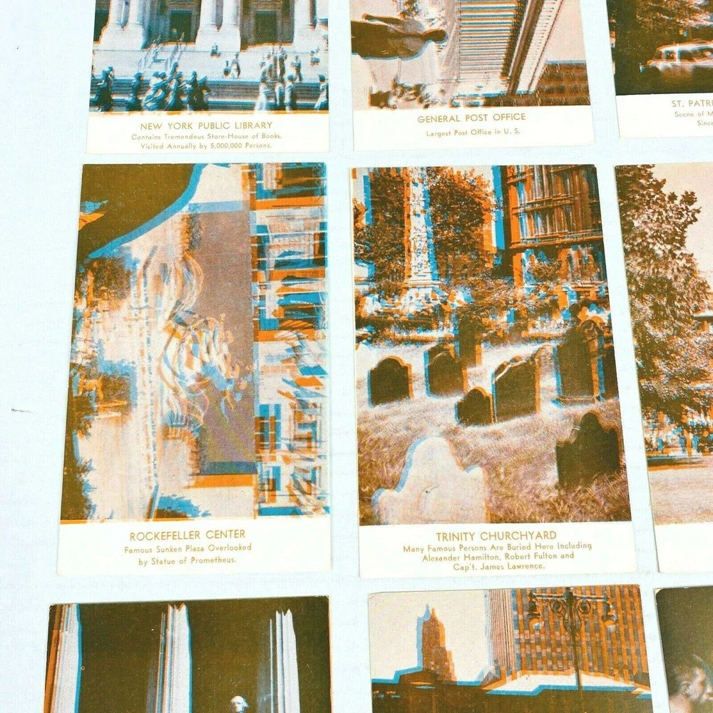 Vintage 1930s 3-D 12 Postcard Set‎ New York City
